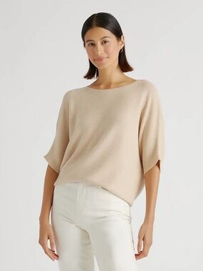 Quince Organic Cotton Cashmere blend Cream top